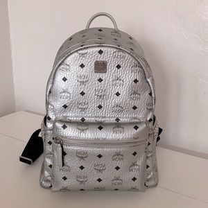 Rare MCM Berlin Large Silver Studded Backpack Almost New